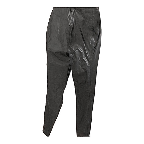 Guess‎ black leather zippered rocker crinkled rock n roll biker pants size 6 new - Picture 7 of 11